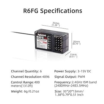 Amazon.com: Radiolink R6FG 6 Channels 2.4GHz RC Receiver